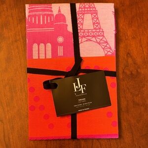 Pink and Orange Eiffel Tower Tea Towel